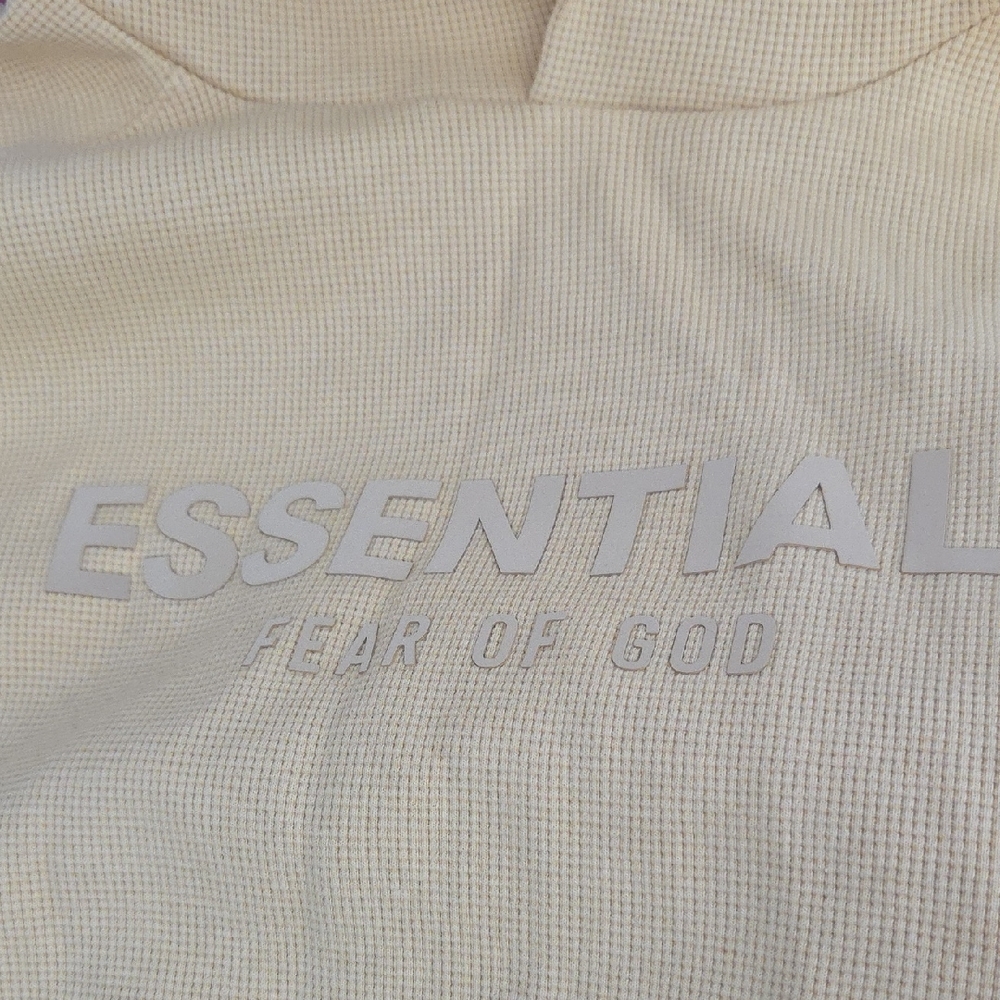 Fear of God Essentials Beige Textured Hoodie